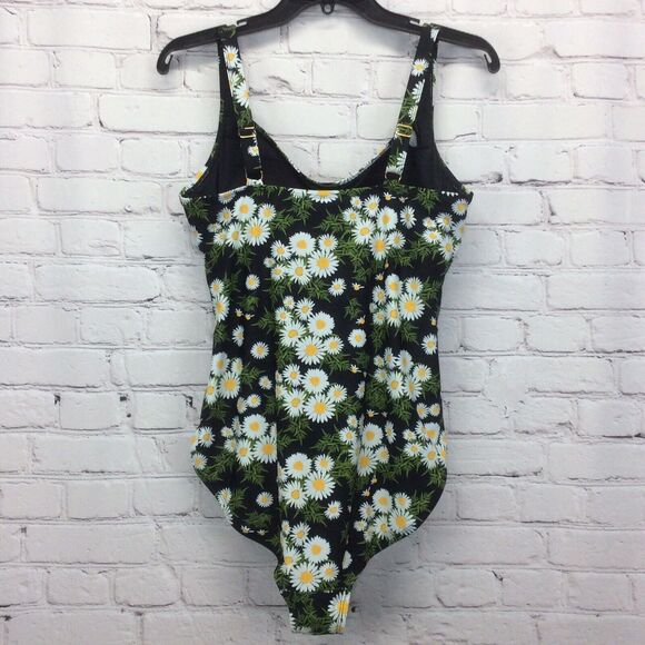 Hilor One Piece Swimsuit Women’s Size 16 Daisy Shirred Tank Tummy Control Retro - Picture 10 of 10